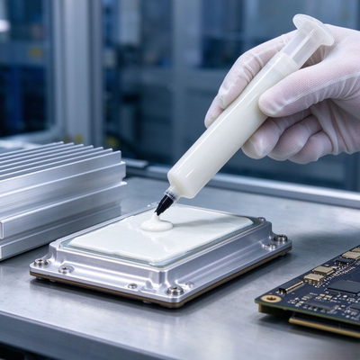 White Thermal Conductive Gel Silicone Based Soft High Thermal Conductivity Gap Filler Designed Telecom Industry Gap Filling