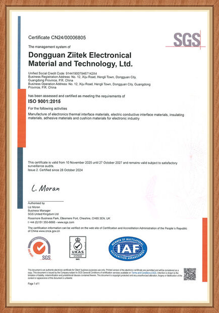 China Dongguan Ziitek Electronic Materials &amp; Technology Ltd. zertifizierungen